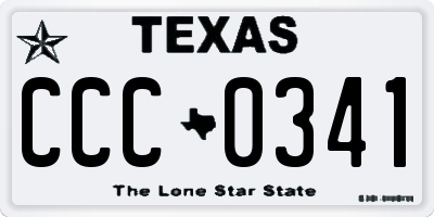 TX license plate CCC0341
