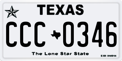 TX license plate CCC0346