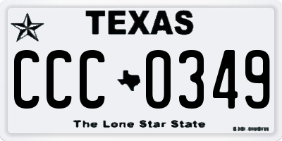 TX license plate CCC0349