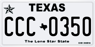 TX license plate CCC0350