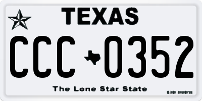 TX license plate CCC0352