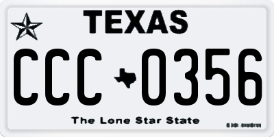 TX license plate CCC0356
