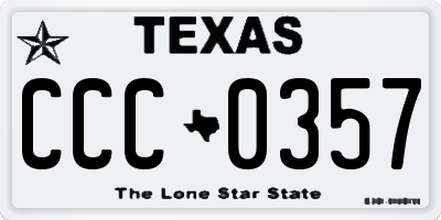TX license plate CCC0357