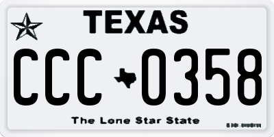 TX license plate CCC0358