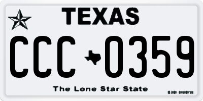 TX license plate CCC0359