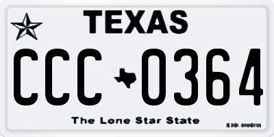 TX license plate CCC0364