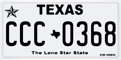 TX license plate CCC0368