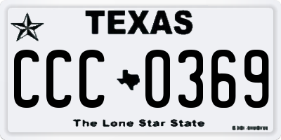 TX license plate CCC0369