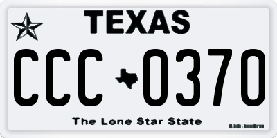 TX license plate CCC0370