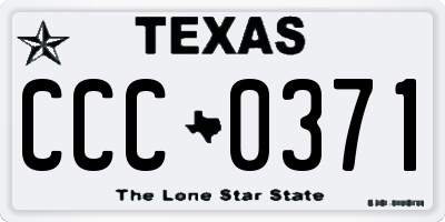 TX license plate CCC0371