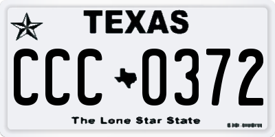 TX license plate CCC0372