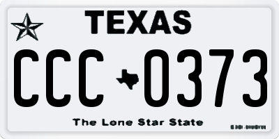 TX license plate CCC0373