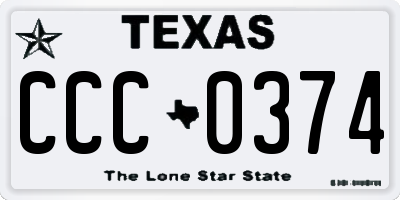 TX license plate CCC0374