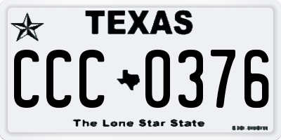 TX license plate CCC0376