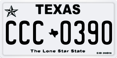 TX license plate CCC0390