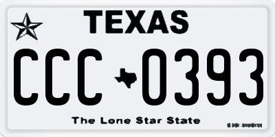 TX license plate CCC0393