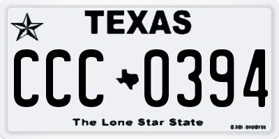TX license plate CCC0394