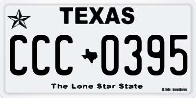 TX license plate CCC0395