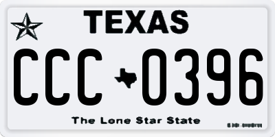 TX license plate CCC0396