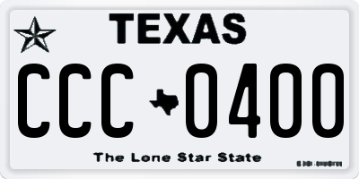 TX license plate CCC0400