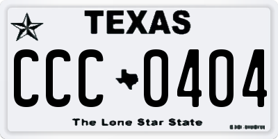 TX license plate CCC0404