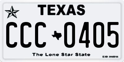 TX license plate CCC0405