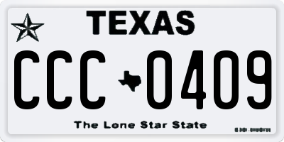 TX license plate CCC0409
