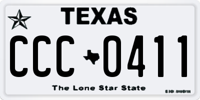 TX license plate CCC0411