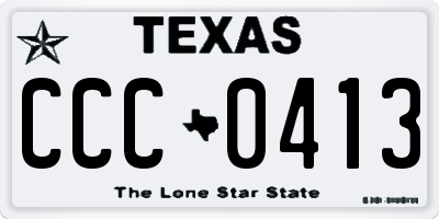 TX license plate CCC0413