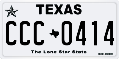 TX license plate CCC0414