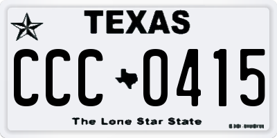 TX license plate CCC0415