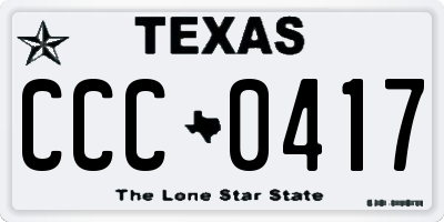 TX license plate CCC0417