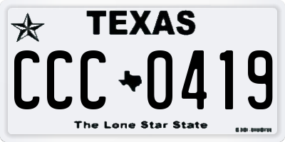 TX license plate CCC0419