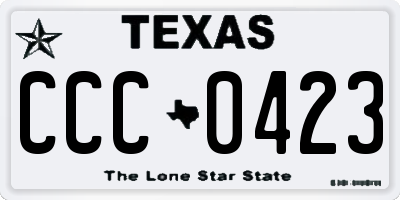 TX license plate CCC0423