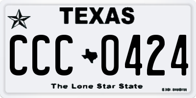 TX license plate CCC0424