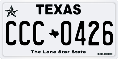 TX license plate CCC0426