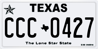 TX license plate CCC0427