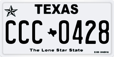 TX license plate CCC0428