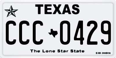 TX license plate CCC0429