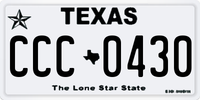 TX license plate CCC0430
