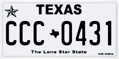 TX license plate CCC0431