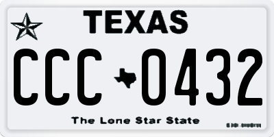 TX license plate CCC0432