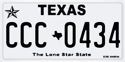TX license plate CCC0434
