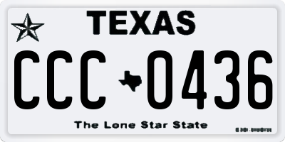 TX license plate CCC0436