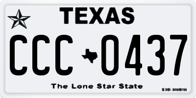 TX license plate CCC0437