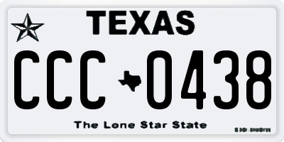 TX license plate CCC0438