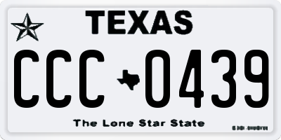 TX license plate CCC0439