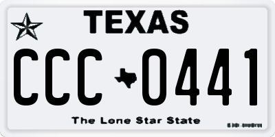 TX license plate CCC0441