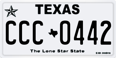 TX license plate CCC0442