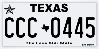 TX license plate CCC0445